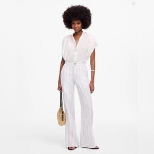 Madewell The Zoe Relaxed Wide Pant in 100% Linen • size 6 • NWT • NV159